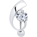 Top Mount Crystal Clear Cubic Zirconia Stunner Belly Ring