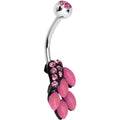 Pink Gem and Fruit on the Vine Belly Ring