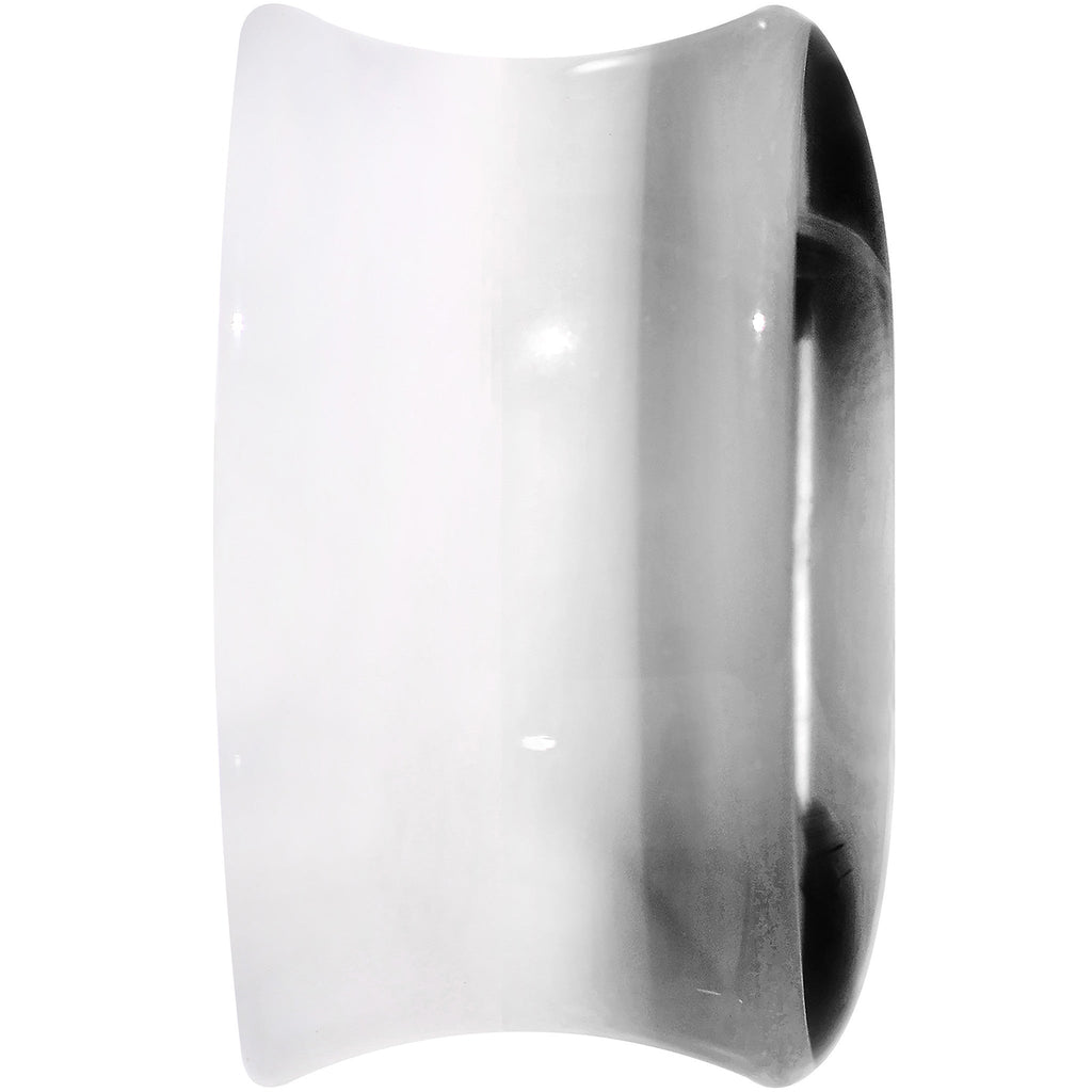 18mm White Black Acrylic Adoring Heart Saddle Plug