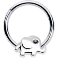16G 3/8 Black Gem Baby Elephant Hinged Segment Ring