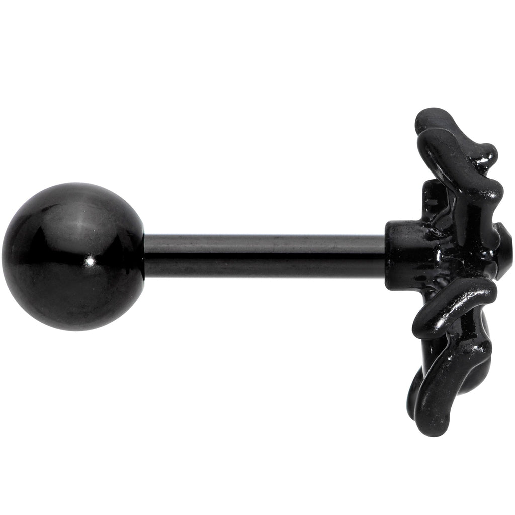 16G 5/16 Black Spooky Halloween Spider Cartilage Earring