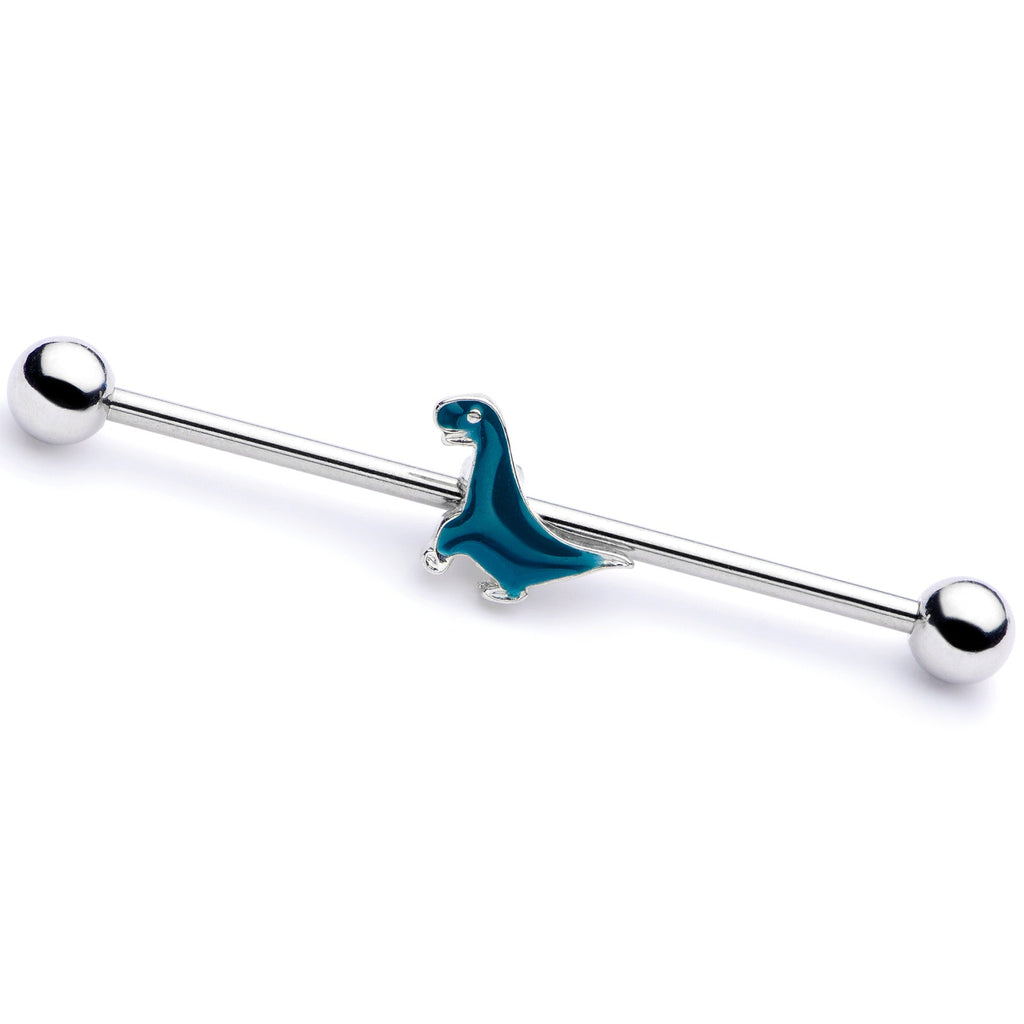 14G Darling Green Dinosaur Industrial Barbell 38mm