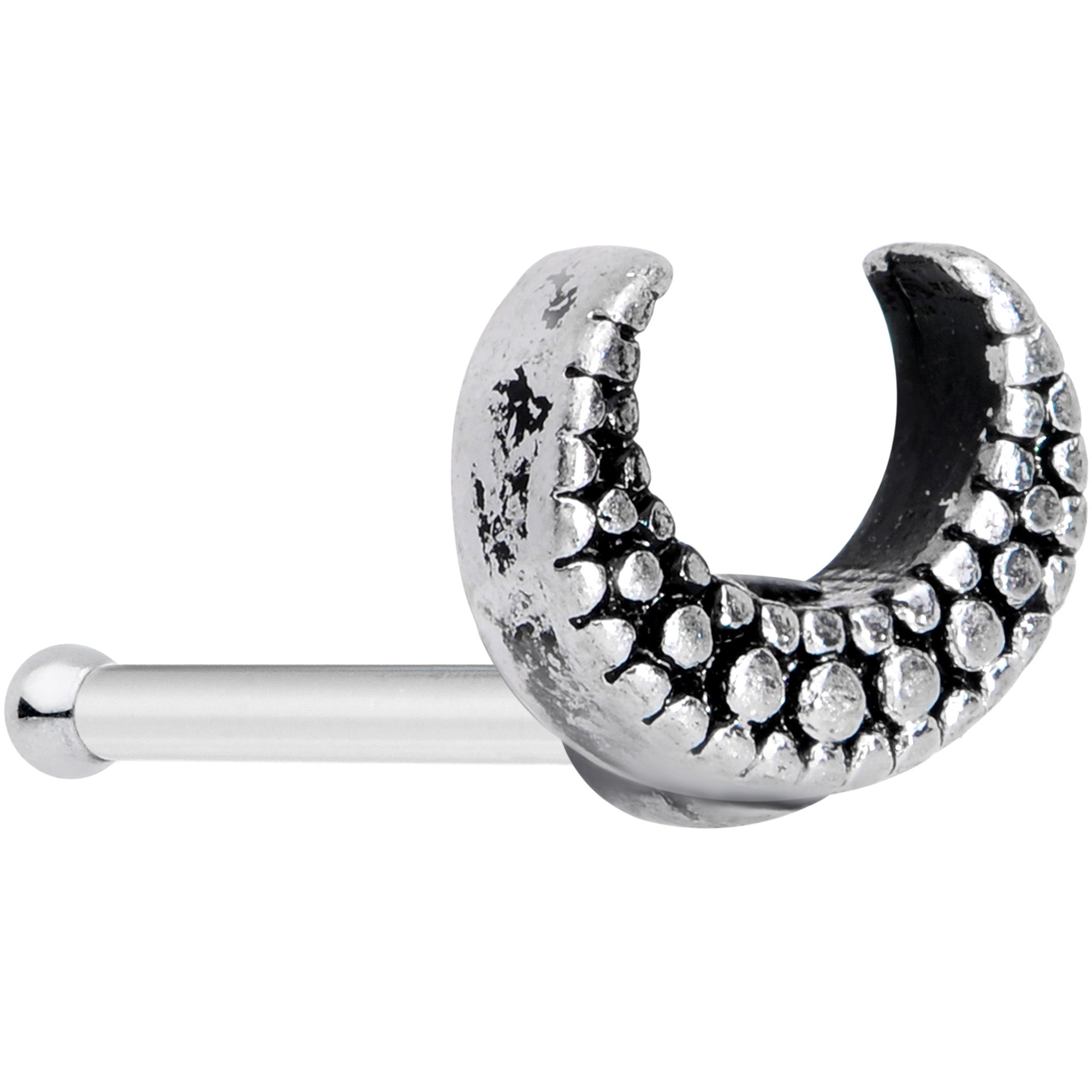 20G 5/16 Textured Crescent Moon Nose Bone