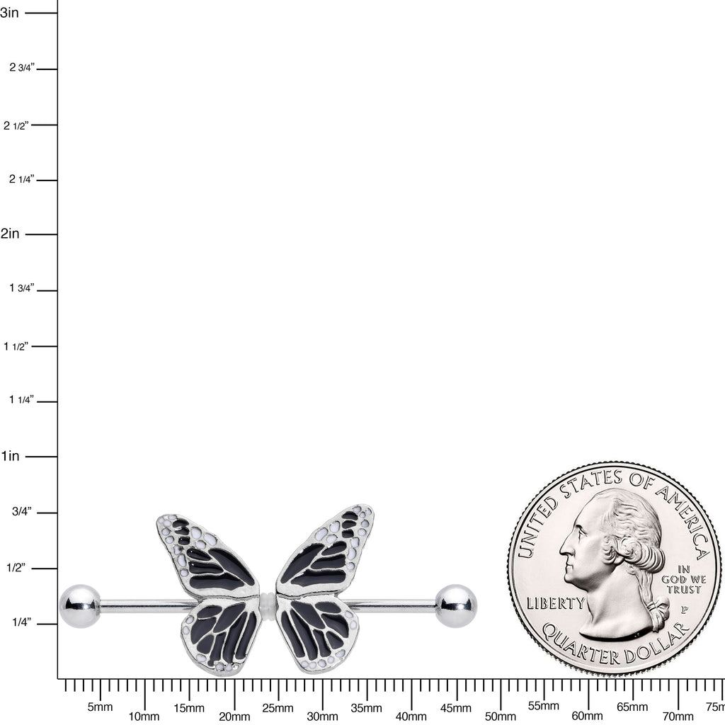 14G 7/8 Split Butterfly Barbell Nipple Ring Set