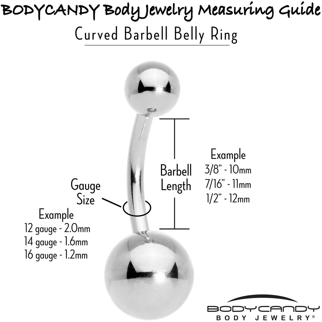 Clear Gem Art Deco Ovals Double Mount Belly Ring
