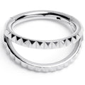 16G 5/16" 316L Steel Double Spike Precision Hinged Segment Ring