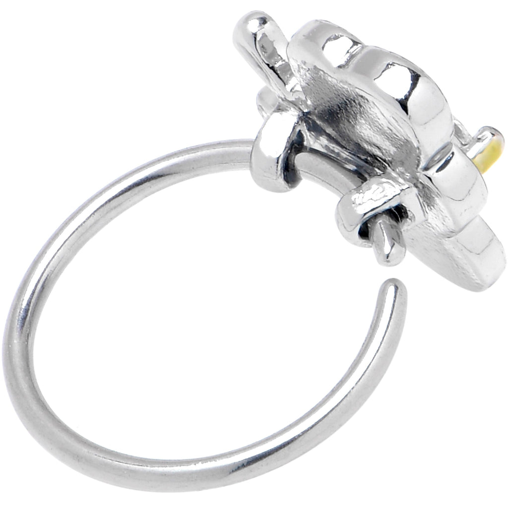 20G 5/16 Clear CZ Gem Butterfly Love Bug Nose Hoop