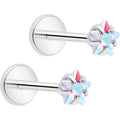 3mm CZ Star Flat Back Stud Earrings - 1 Pair