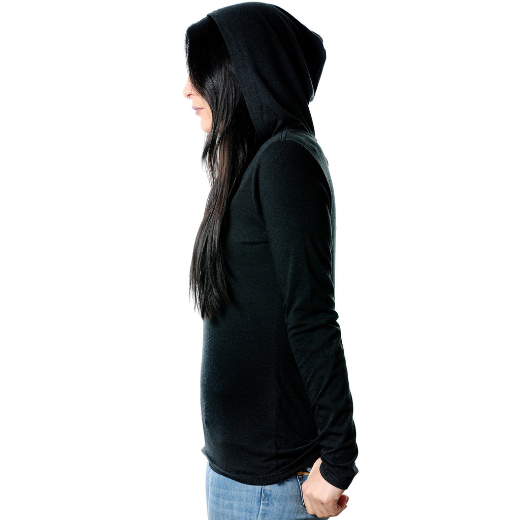 Don't Touch Me Black Tapered Long Sleeve Hoodie