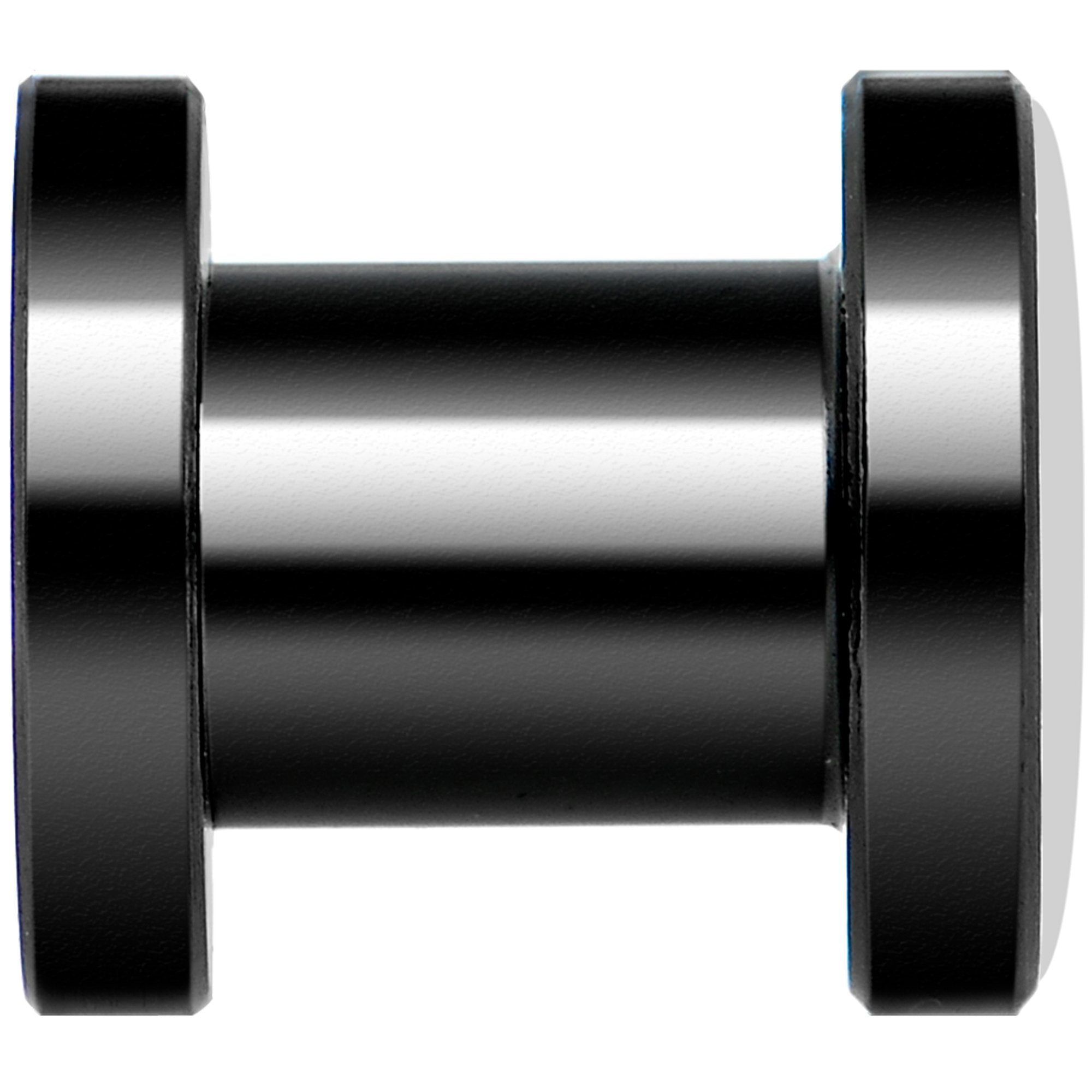 Pink Black Radiant Cross Black Anodized Screw Fit Plug Set 2G