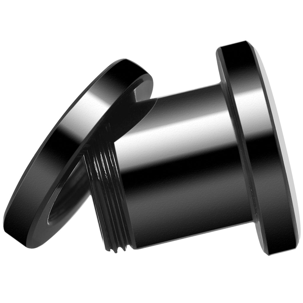 Full Color Tiger Eyes Black Anodized Screw Fit Plug Set 0G